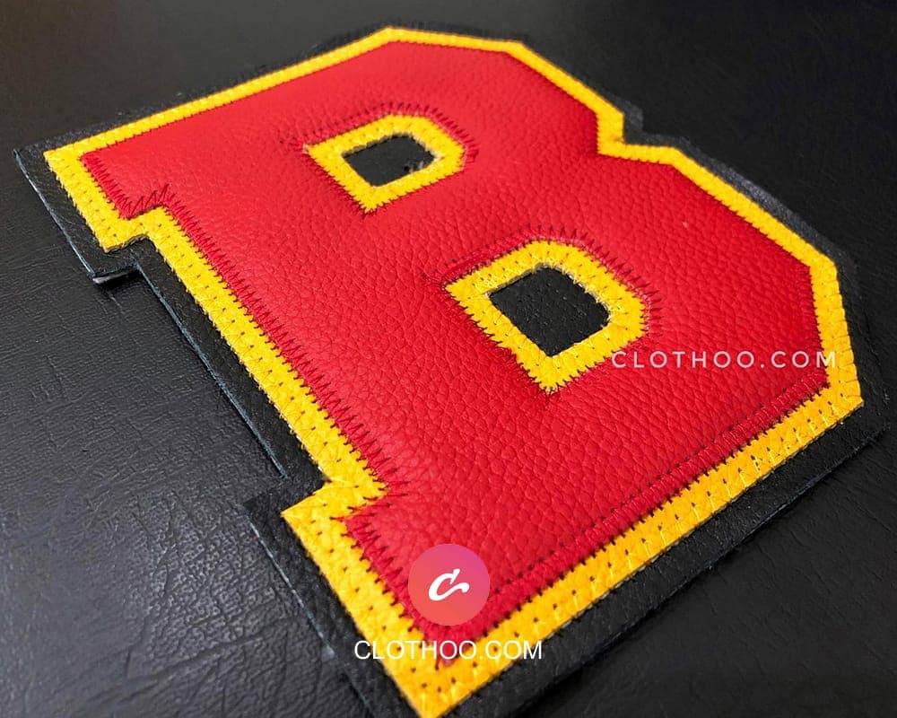 Cowhide leather B letter patch