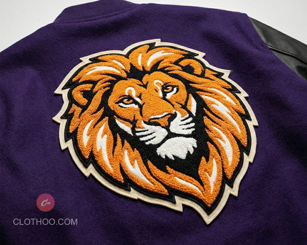 Bold chenille back mascot patch