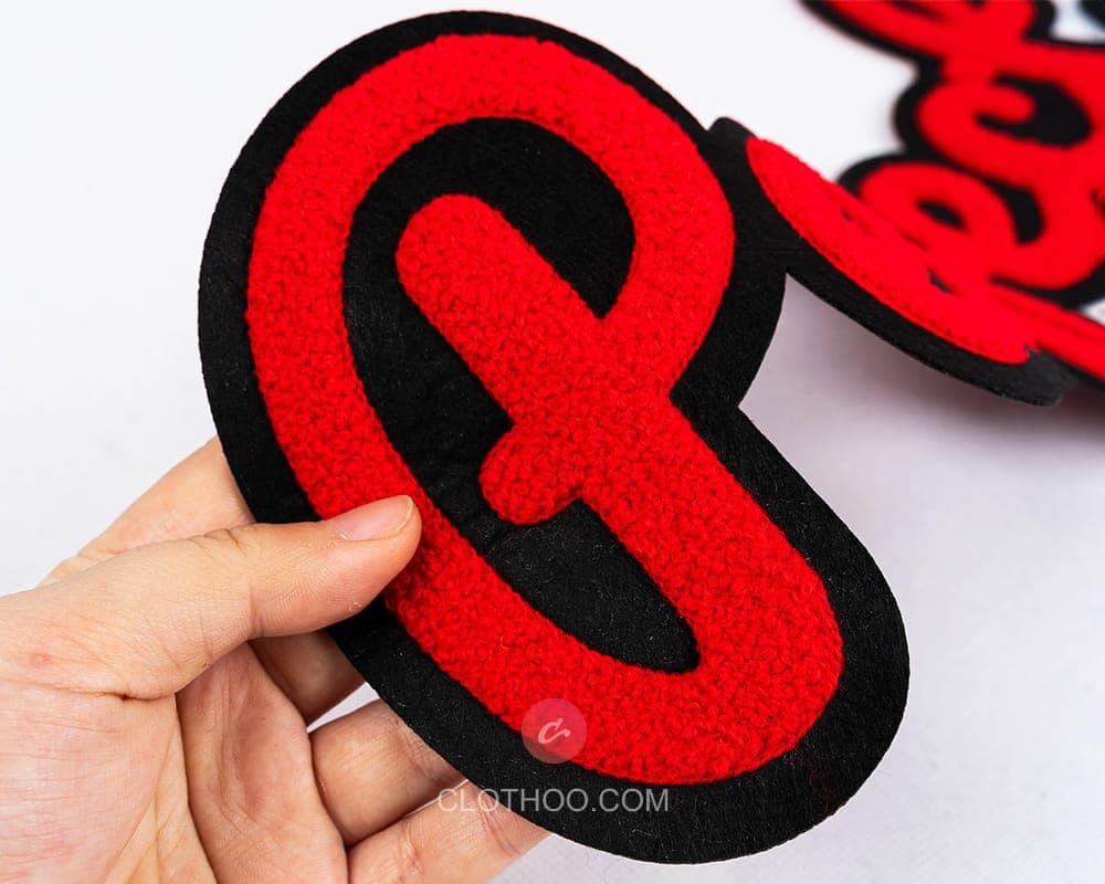 Chenille letter patch example