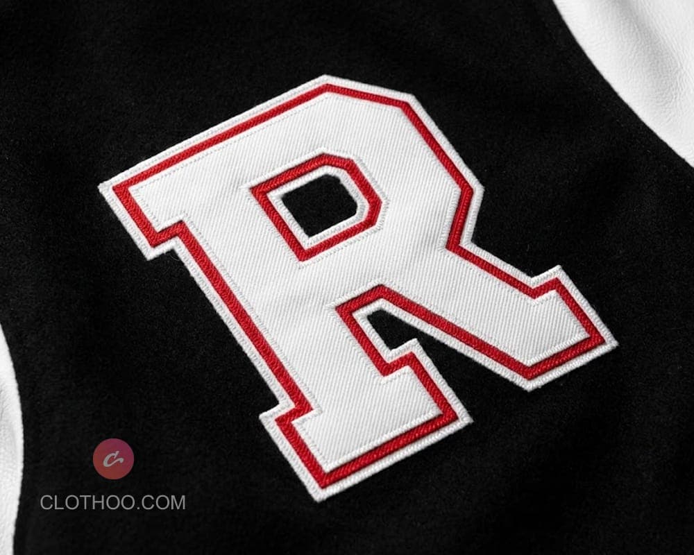 Tackle twill letter patch on chest