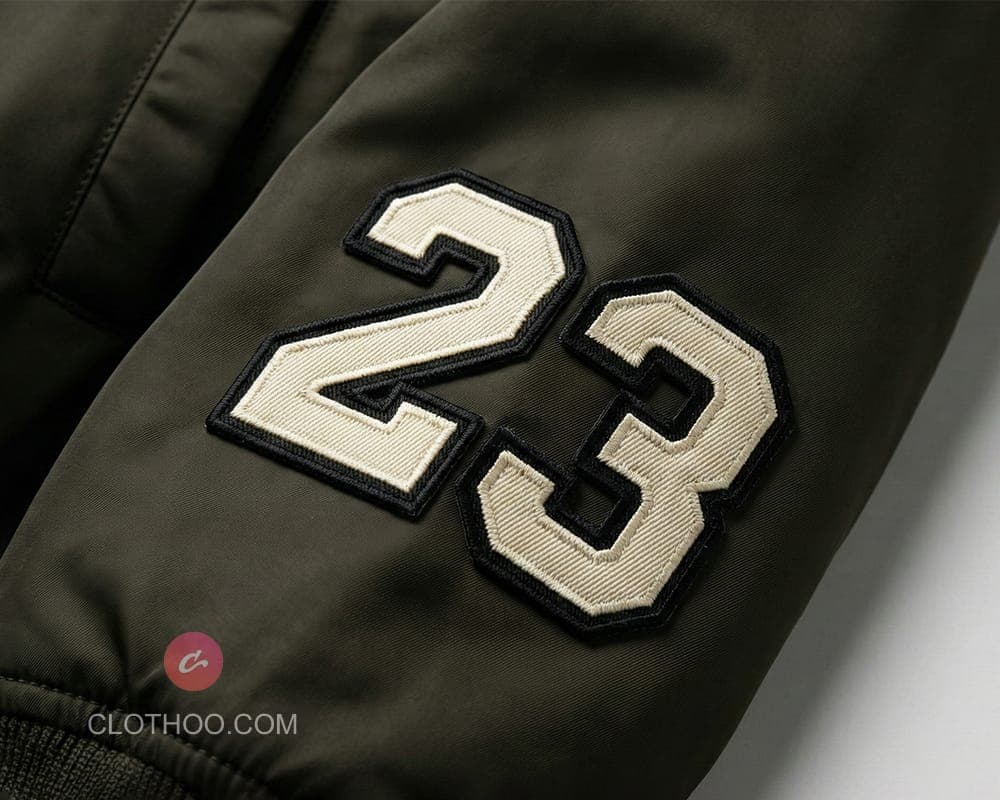 Tackle twill sleeve numbers