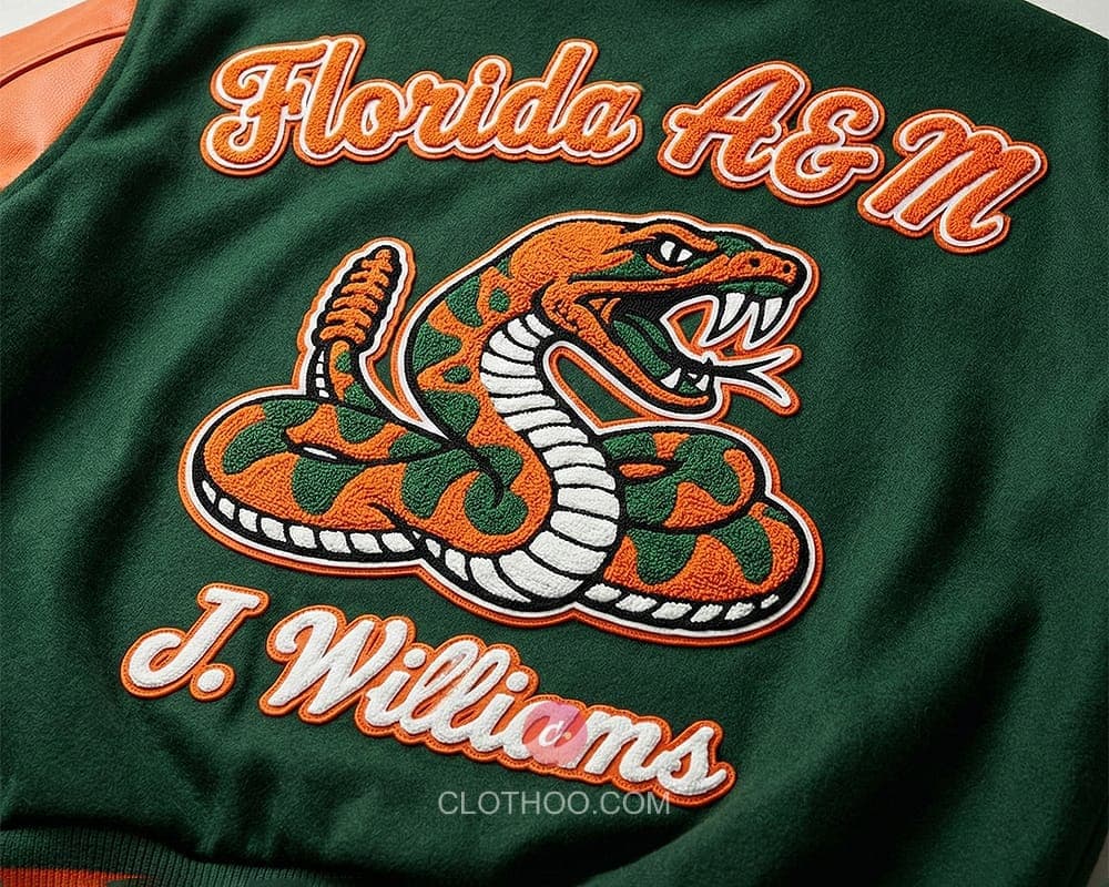 FAMU rattlers mascot chenille embroidery
