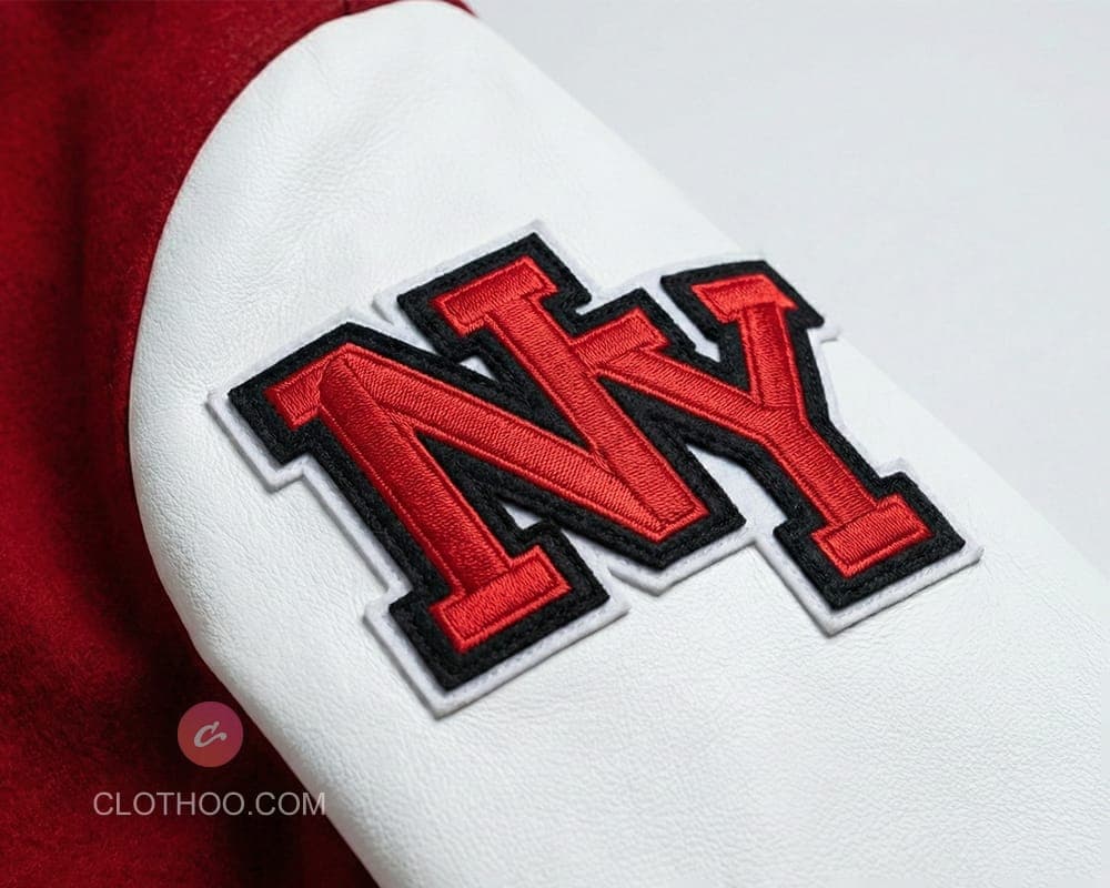 Double letter embroidered sleeve patch