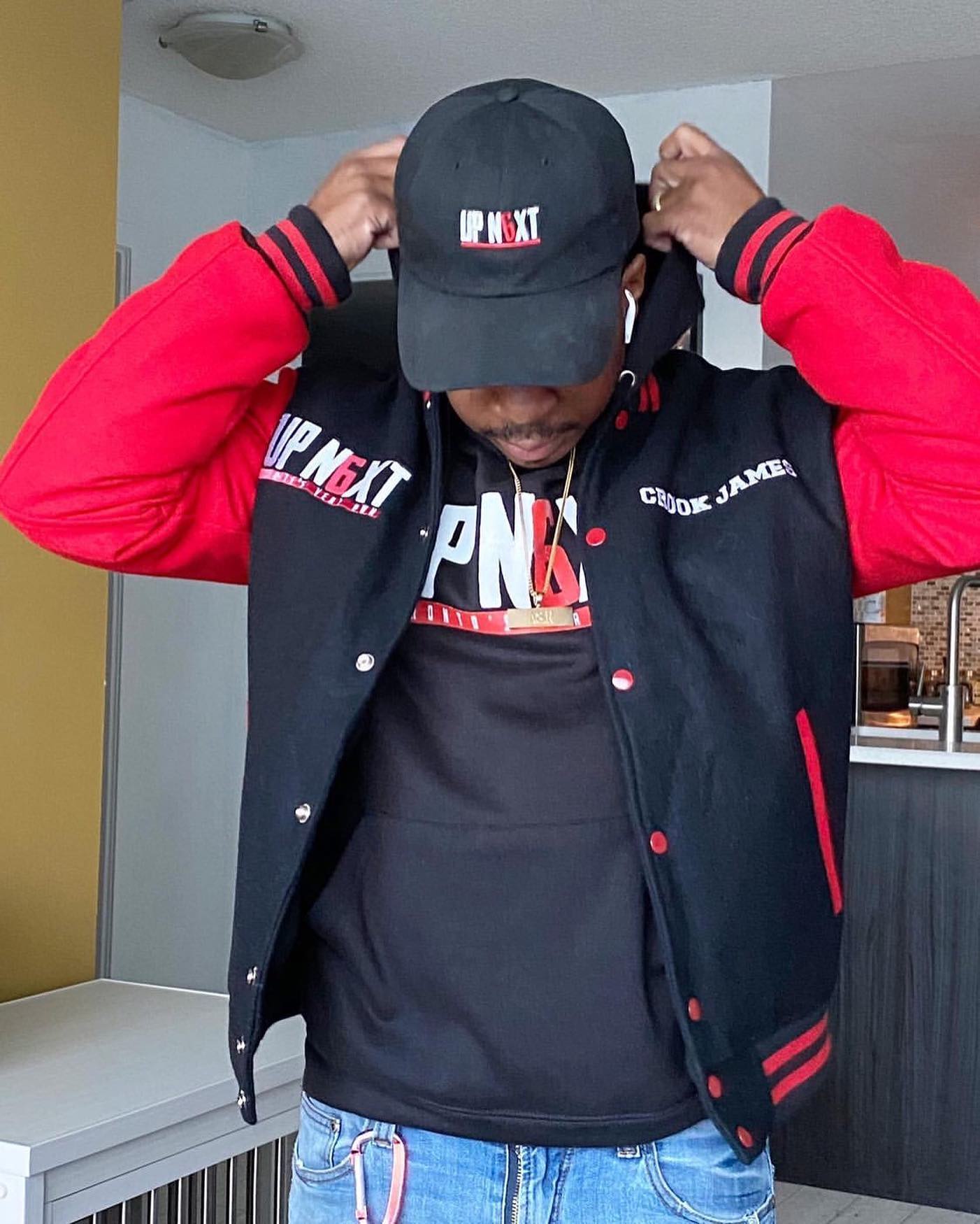 Black And Red Custom Logo Varsity Jacket Clothaa