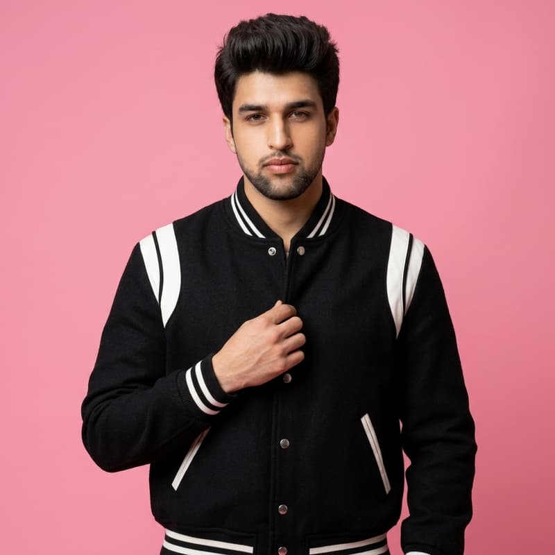 Melton wool varsity jacket for wholesale team orders